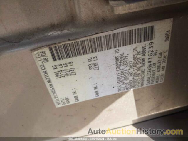 NISSAN ALTIMA 2.5 S, 1N4AL21EX9N416239