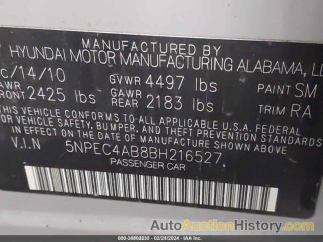 HYUNDAI SONATA LIMITED 2.0T, 5NPEC4AB8BH216527