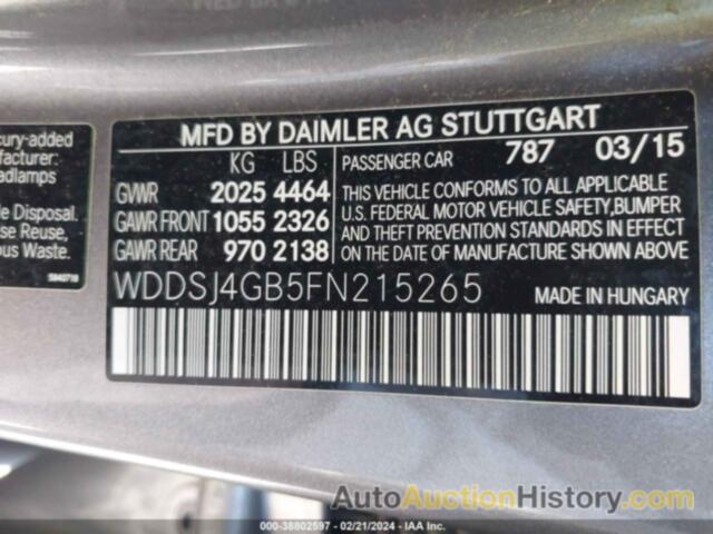 MERCEDES-BENZ CLA 250 4MATIC, WDDSJ4GB5FN215265