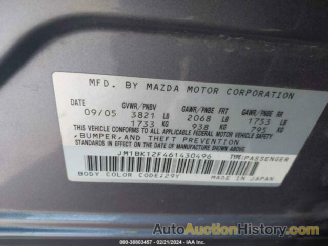 MAZDA MAZDA3 I, JM1BK12F461430496