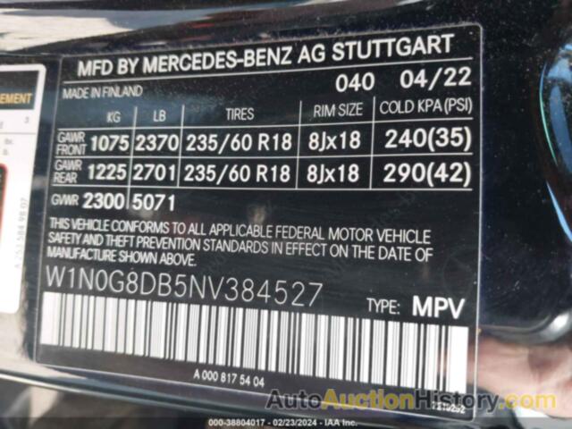 MERCEDES-BENZ GLC 300 SUV, W1N0G8DB5NV384527