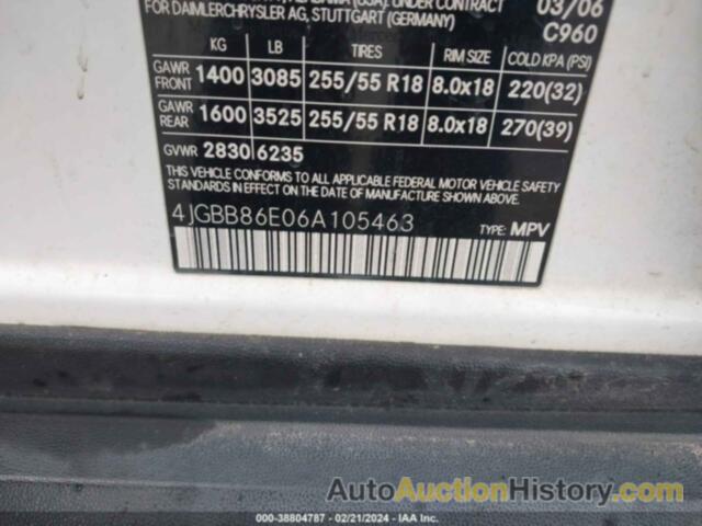 MERCEDES-BENZ ML 350 4MATIC, 4JGBB86E06A105463