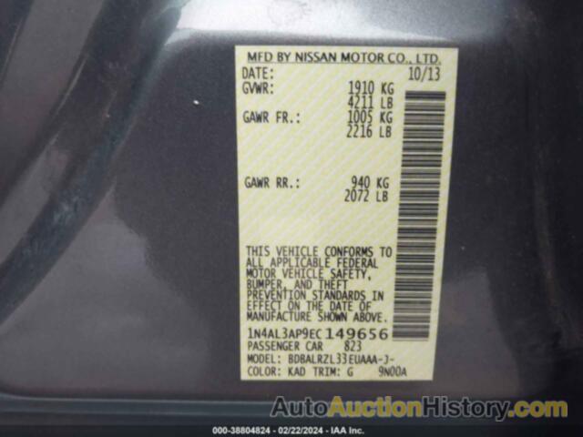 NISSAN ALTIMA 2.5 S, 1N4AL3AP9EC149656