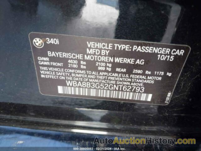 BMW 340I, WBA8B3G52GNT62793