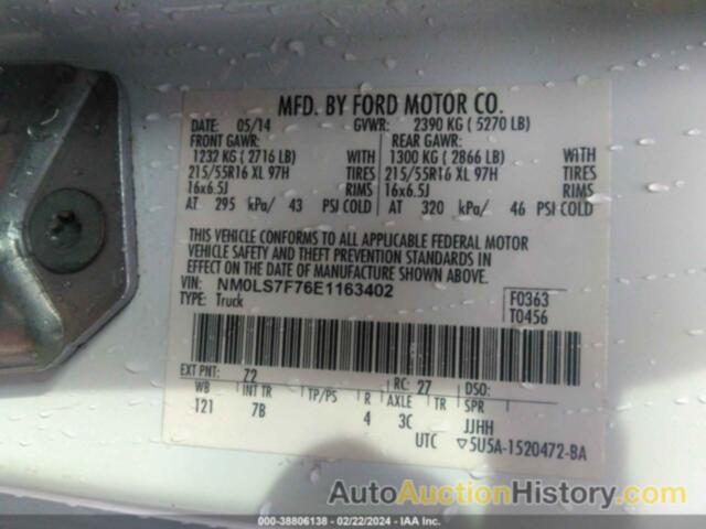 FORD TRANSIT CONNECT XLT, NM0LS7F76E1163402
