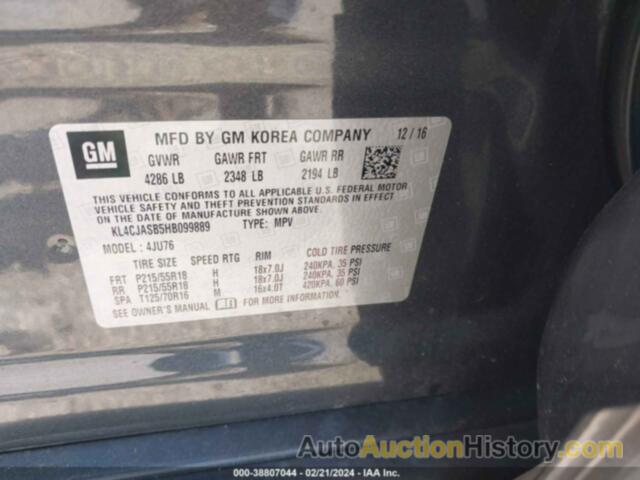 BUICK ENCORE PREFERRED, KL4CJASB5HB099889