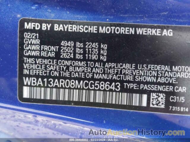 BMW M440I, WBA13AR08MCG58643