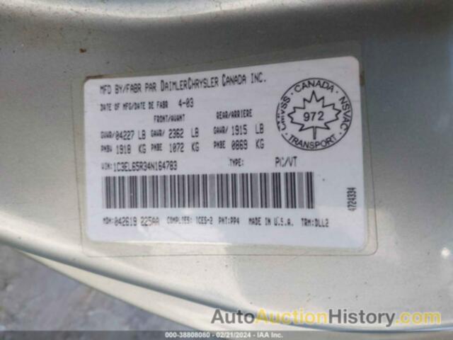 CHRYSLER SEBRING LIMITED, 1C3EL65R34N164783