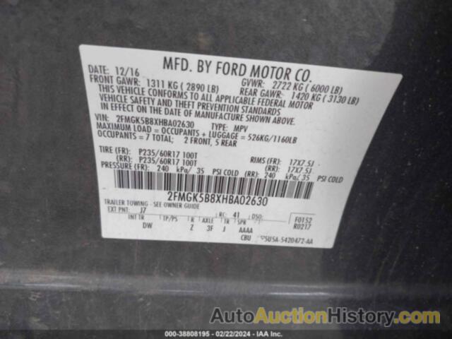 FORD FLEX SE, 2FMGK5B8XHBA02630