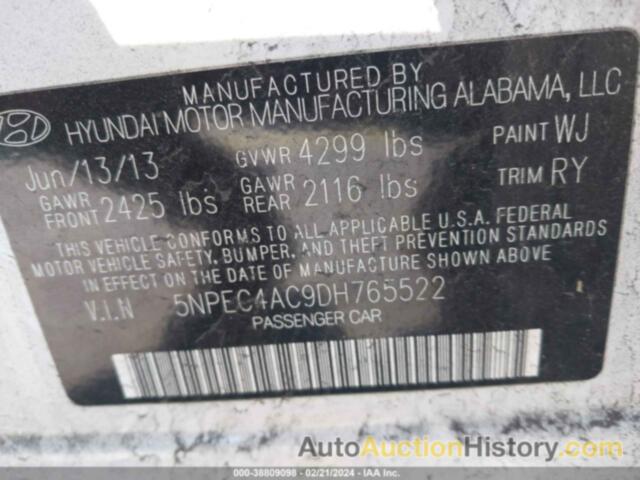 HYUNDAI SONATA SE, 5NPEC4AC9DH765522