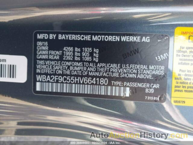 BMW 230I, WBA2F9C55HV664180