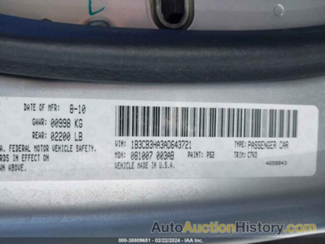 DODGE CALIBER MAINSTREET, 1B3CB3HA3AD643721