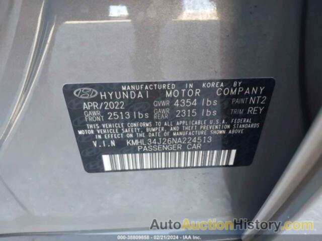 HYUNDAI SONATA LIMITED, KMHL34J26NA224513