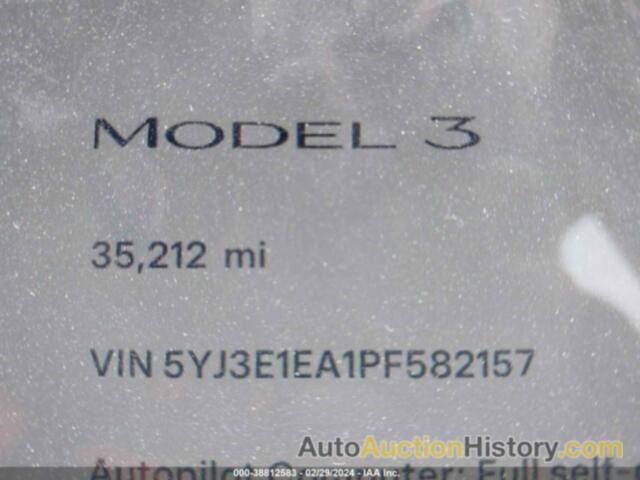 TESLA MODEL 3 REAR-WHEEL DRIVE, 5YJ3E1EA1PF582157