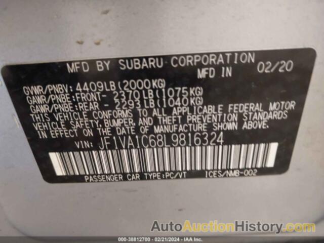 SUBARU WRX PREMIUM, JF1VA1C68L9816324