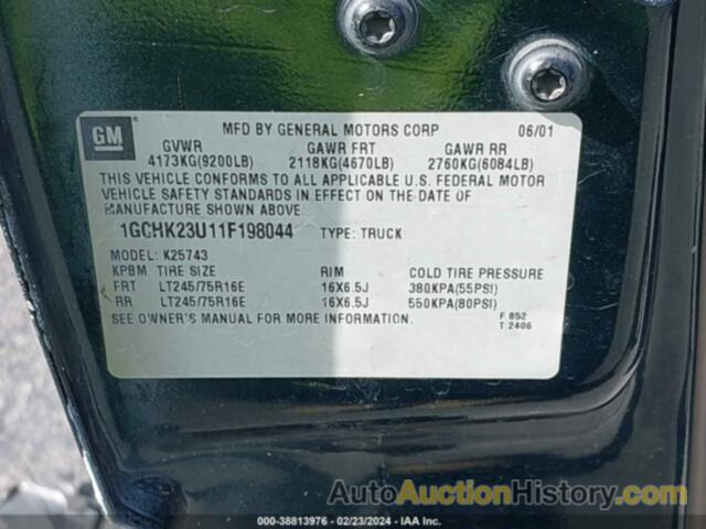 CHEVROLET SILVERADO K2500 HEAVY DUTY, 1GCHK23U11F198044