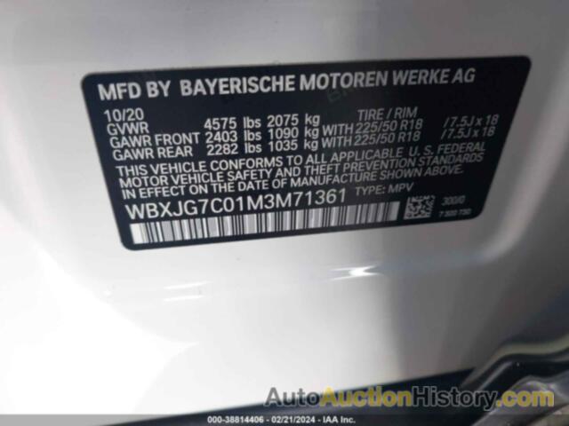 BMW X1 SDRIVE28I, WBXJG7C01M3M71361