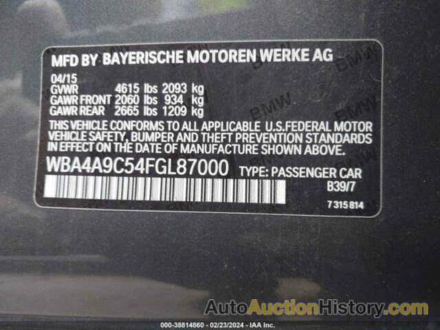 BMW 428 GRAN COUPE, WBA4A9C54FGL87000