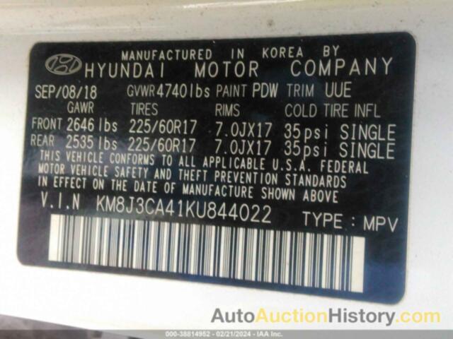 HYUNDAI TUCSON VALUE, KM8J3CA41KU844022