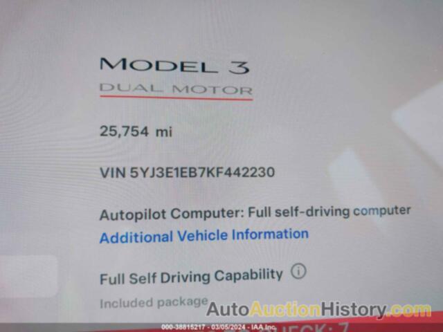 TESLA MODEL 3, 5YJ3E1EB7KF442230