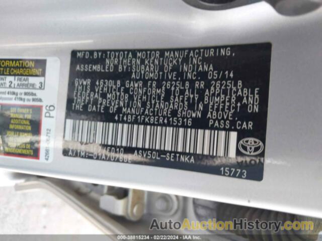 TOYOTA CAMRY LE, 4T4BF1FK8ER415316