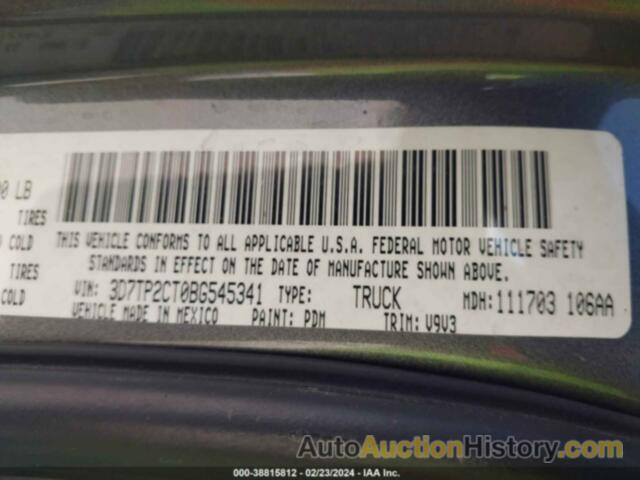 DODGE RAM 2500, 3D7TP2CT0BG545341