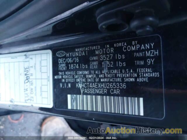 HYUNDAI ACCENT SE, KMHCT4AEXHU265336