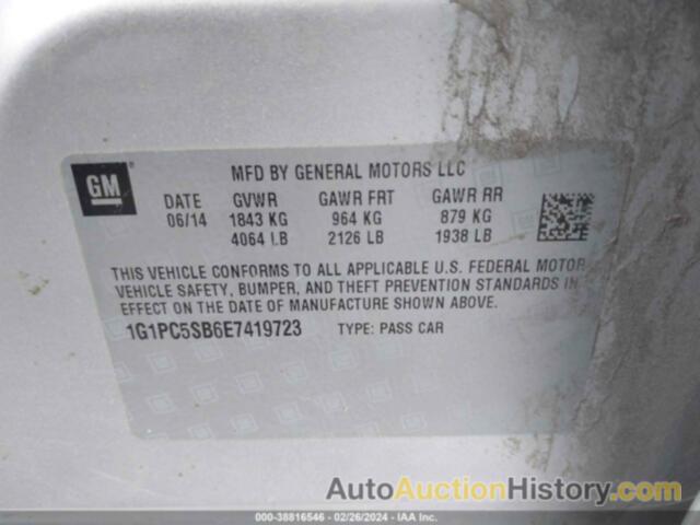 CHEVROLET CRUZE 1LT AUTO, 1G1PC5SB6E7419723