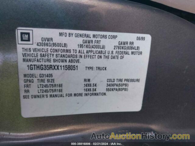 GMC SAVANA STANDARD, 1GTHG35RXX1158051