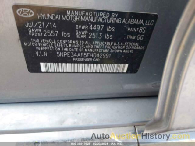 HYUNDAI SONATA SPORT, 5NPE34AF5FH042991