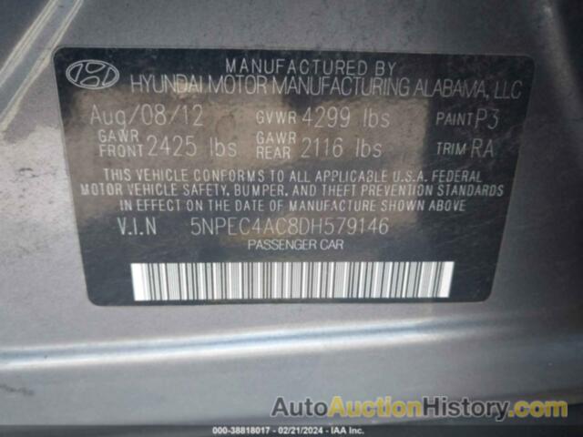 HYUNDAI SONATA SE, 5NPEC4AC8DH579146