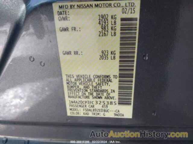 NISSAN LEAF S, 1N4AZ0CP3FC325385