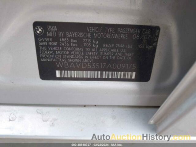 BMW 335XI, WBAVD53517A009175