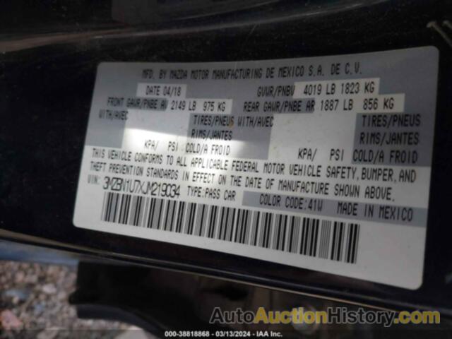 MAZDA 3 SPORT, 3MZBN1U7XJM219034