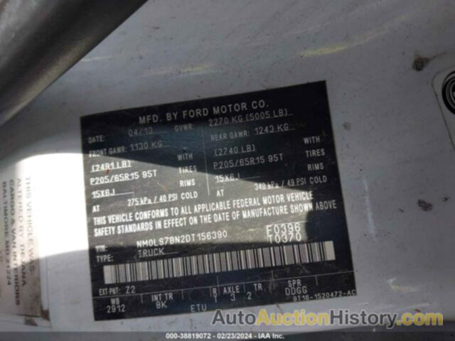 FORD TRANSIT CONNECT XLT, NM0LS7BN2DT156390