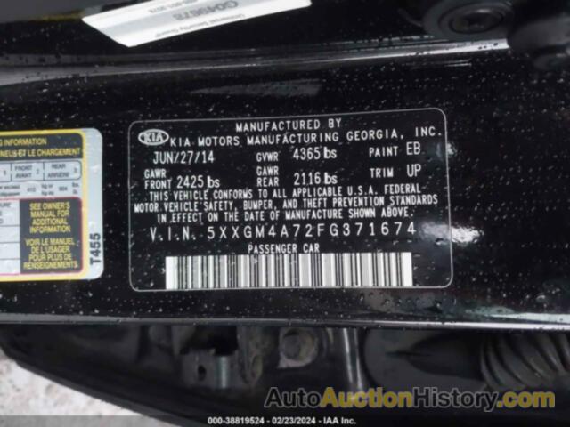 KIA OPTIMA LX, 5XXGM4A72FG371674