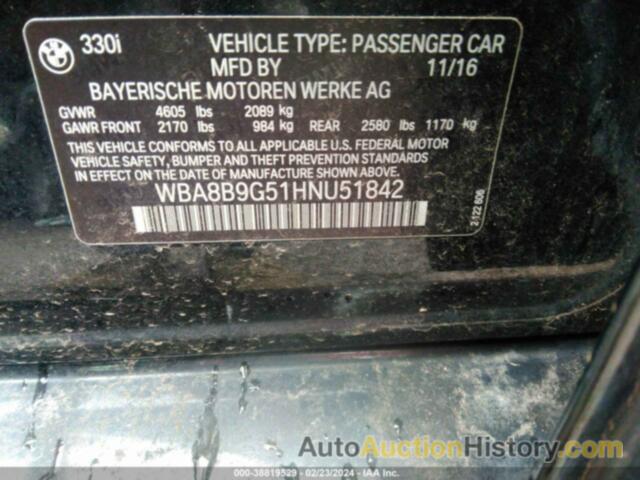 BMW 330I, WBA8B9G51HNU51842