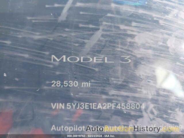 TESLA MODEL 3 REAR-WHEEL DRIVE, 5YJ3E1EA2PF458804