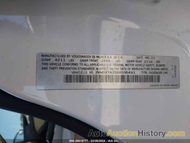 VOLKSWAGEN JETTA SE, 3VWDX7AJ1BM395493