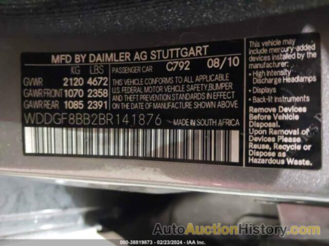 MERCEDES-BENZ C 300 4MATIC, WDDGF8BB2BR141876