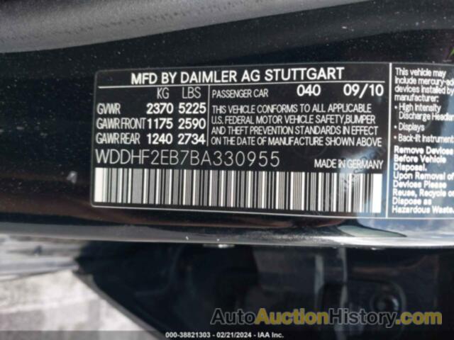 MERCEDES-BENZ E 350 BLUETEC, WDDHF2EB7BA330955