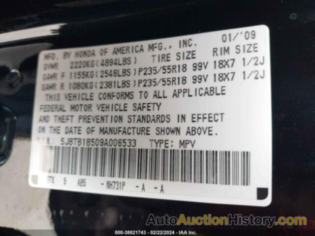 ACURA RDX, 5J8TB18509A006533