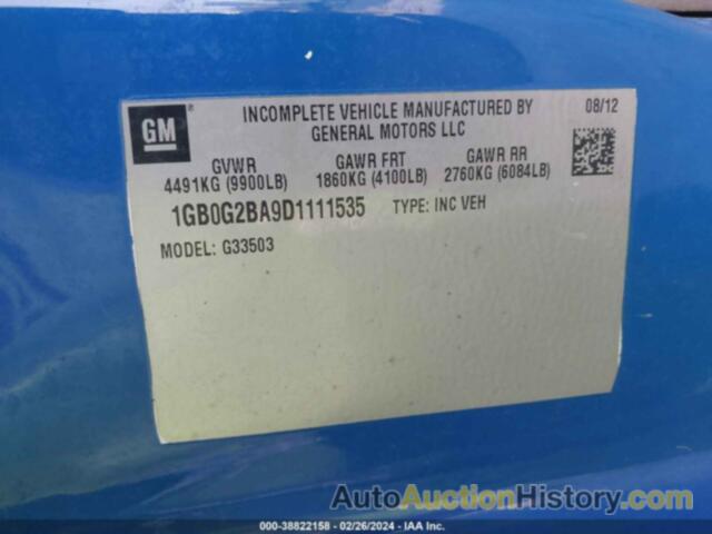 CHEVROLET EXPRESS G3500, 1GB0G2BA9D1111535