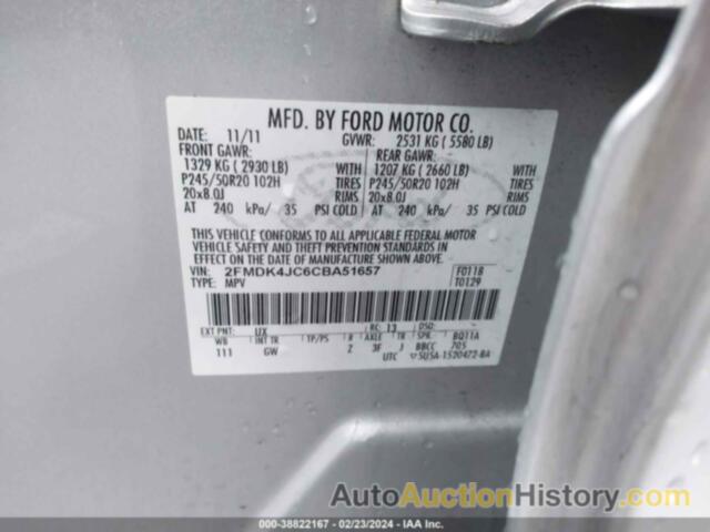 FORD EDGE SEL, 2FMDK4JC6CBA51657