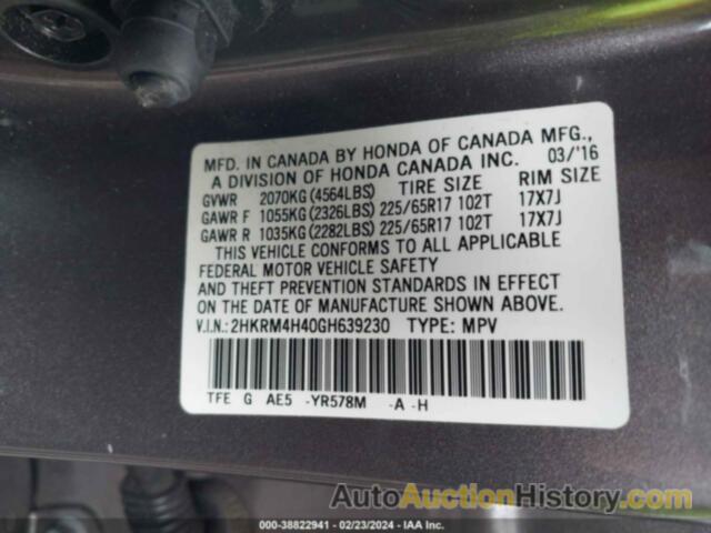 HONDA CR-V SE AWD, 02HKRM4H406H39230