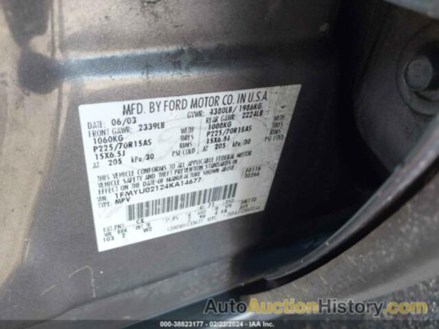 FORD ESCAPE XLS, 1FMYU02124KA14677