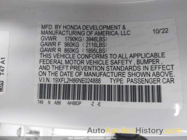 HONDA CIVIC SPORT, 19XFL2H86NE024888