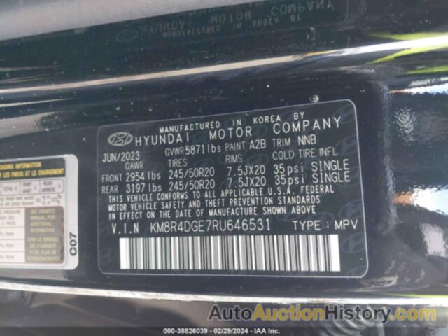 HYUNDAI PALISADE SEL, KM8R4DGE7RU646531