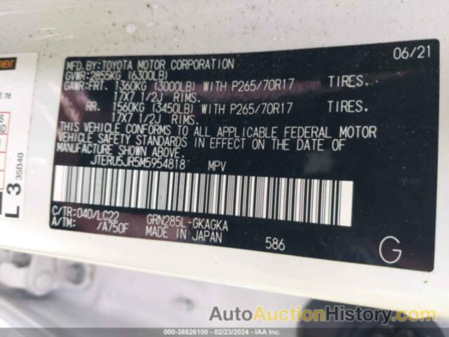 TOYOTA 4RUNNER TRD OFF ROAD PREMIUM, JTERU5JR5M5954818