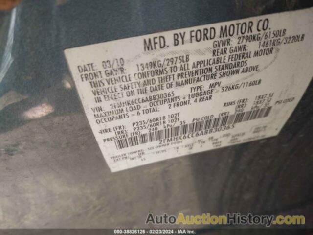 FORD FLEX SEL, 2FMHK6CC6ABB30365